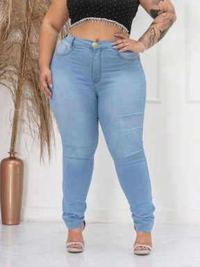 Calça Jeans Juliane Skinny Cintura Alta Levanta Bumbum com Lycra - Plus Size