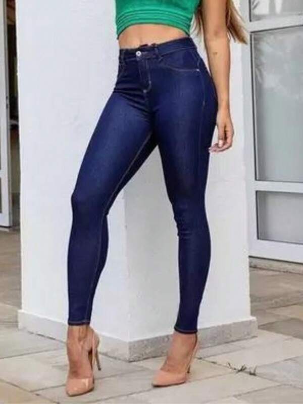 Calça Jeans Premium Sandy Skinny Cintura Alta Levanta Bumbum com Lycra Elastano