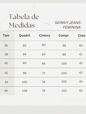 Calça Jeans Camila Skinny Tecido Premium Mamorizada